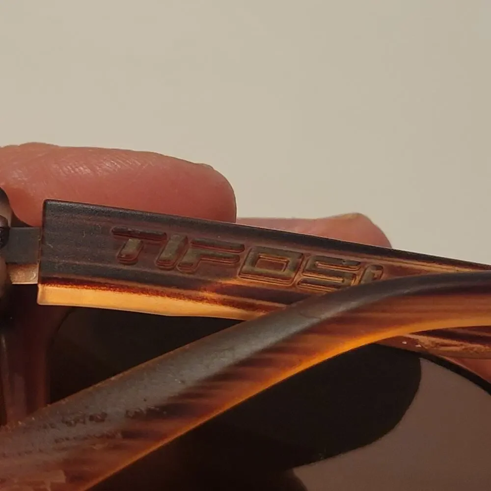 Tifosi Optics SWANK Sunglasses Woodgrain Frame  with Yellow Mirror